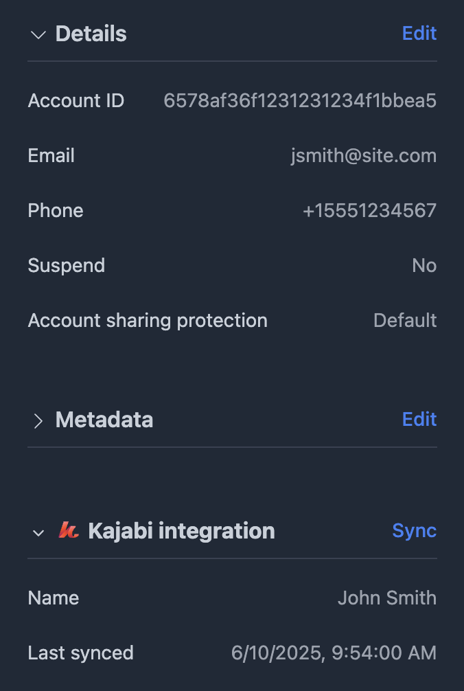 User detail